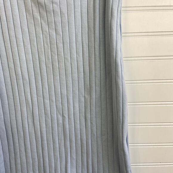 Le Lis Blue Ribbed Raw Hem Backless Sleeveless Fitted Square Neck Mini Dress - Picture 7 of 8